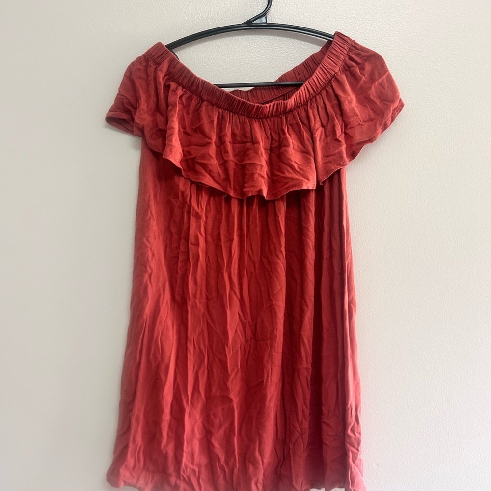 Forever 21 Coral Off-Shoulder Top